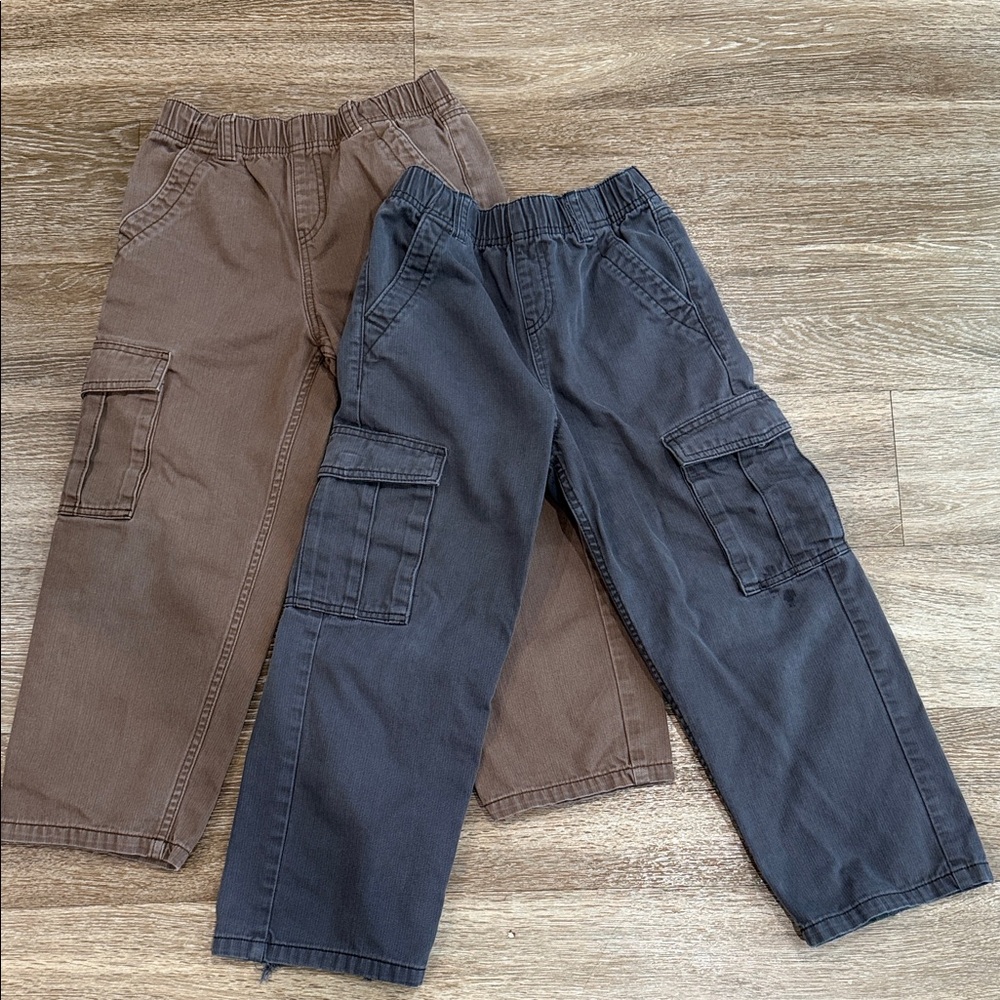 Comfy Kids Cargo Pants in Brown and Gray